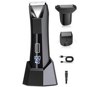 Body Trimmer Men Rechargeable,2 in 1 Pubic Hair Trimmer for Man Wet and Dry,Body Shavers for Man with LED,Painless Ball & Nose Hair Trimmer for Men IPX7 Waterproof