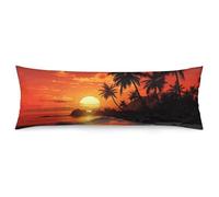 Body Tropical Sunset Pillowcase Long Pillow Pillowcases Polyester Microfiber Pillow Cover with Hidden Zipper Closure Machine Washable Soft Breathable Cushion Cover