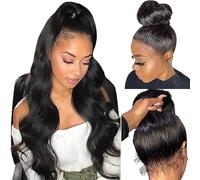 Body Wave 360 HD Full Lace Front Wigs Human Hair Pre Plucked For Black Women, 12A 100% Human Hair Wig 200% Density 360 Frontal Wigs Natural Hairline Can Make High Pontail & Bun 16 Inch