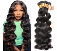Body Wave Bundles Human Hair Bundles 10A Grade 100% Unprocessed Brazilian Virgin Hair Bundles Body Weave Wavy Bundles Human Hair (18 20 22 24)
