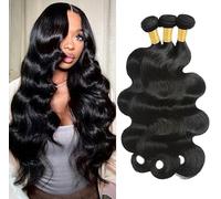 Body Wave Bundles Human Hair Bundles 10A Grade 100% Unprocessed Brazilian Virgin Hair Bundles Body Weave Wavy Bundles Human Hair (10 12 14)