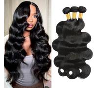 Body Wave Bundles Human Hair Bundles 10A Grade 100% Unprocessed Brazilian Virgin Hair Bundles Body Weave Wavy Bundles Human Hair (14 16 18)