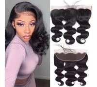 Body Wave Frontal 13x4 Lace Human Hair Closure 12 Inch Ear To Ear Closure Free Part Pre Plucked With Baby Hair 150% Density Brazilian HumanHair Natural Color