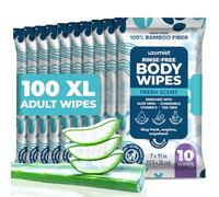 Body Wipes For Adults Bathing No Rinse 100pc XL - Ultra Thick Shower Wipes For Men Women - Personal Cleansing, Hygiene & Camping Essentials, Elderly Care, Travel, Incontinence Disposable Washcloths