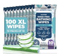 Body Wipes For Adults Bathing No Rinse 100pc XL - Ultra Thick Shower Wipes For Men Women - Personal Cleansing, Hygiene & Camping Essentials, Elderly Care, Travel, Incontinence Disposable Washcloths