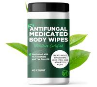 Body Wipes for Men & Women | Cleansing Body Wipes for Wrestling, Combat, Gym, Camping I Medicated with 1% Tolnaftate, Tea Tree Oil | Treats Ringworm, Jock Itch, Athlete's Foot | 40 Wipes