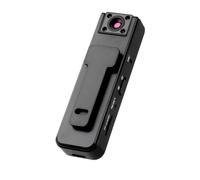 Body Worn Camera, Durable ABS Mini DVR with Loop Recording & Night Vision for Security Guards and Outdoor Workers, Small Clip-On Pocket Size, Black 1pcs