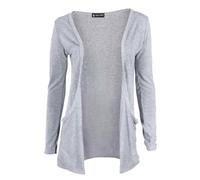 Body2Body Women's Drop Pocket Boyfriend Cardigan, Light Grey - X-Large (18)