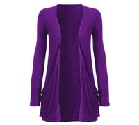 Body2Body Women's Drop Pocket Boyfriend Cardigan, Purple - Medium (14)