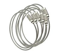 BODYA 10 Pieces 15cm Wire Keychain Cables Stainless Steel Key Ring Cable Loop Holder for Hanging Luggage Tag, Keyrings and ID Tag Keepers