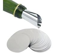 BODYA 10 Pieces Silver Wine Pourer Aluminum Foil Wine Disc Drop Stopping Pour Spout for Wine Beverage Beer Liquid Dispenser