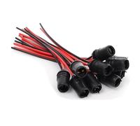 BODYA 10Pcs 12V 10mm Pre-wired Capless Bulb Holder Socket Soft Rubber Fitting Set for Motorcycle Instrument Lights T10 W5W 147 501 Black