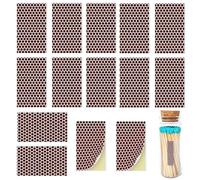 BODYA 14Pcs Match Striker Paper Matches Lighting Strips Pre-Cut Match Striker Stickers Match Strike Papers with Adhesive