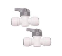 BODYA 2Pcs 12mm Push Fit Shut Off Valve Stop Tap for John Guest Caravan Motorhome Boat Campervan, White