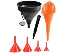 BODYA 6Pcs Plastic Funnel Set Pouring Funnels Kitchen Petrol Fuel Funnels Multifunctional Universal Funnels