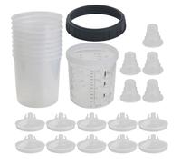 BODYA Automotive Paint Mixing Cups and Liners Kit Disposable Spray Paint Gun Cup Car Paint Filtering Lids (600ml)