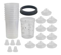 BODYA Automotive Paint Mixing Cups and Liners Kit Disposable Spray Paint Gun Cup Car Paint Filtering Lids (400ml)