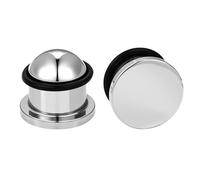 BodyAce 12G-00G Plugs for Ears Gauges with O-Rings 316L Stainless Steel Ear Stretching Kit Flat Top Dead Ear Expander Body Piercing Jewelry for Men Women [0G(8mm)]