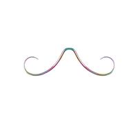 BodyAce 14G Nose Rings Mustache Septum Ring, Gold Over Black Christmas Nose Ring for Women Men, Stainless Steel Mustache Septum Piercing Jewelry [14G(1.6mm);Rainbow]