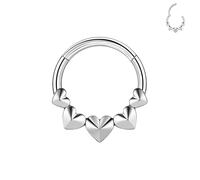 BodyAce 16G Nose Rings Septum Hoops, High Crafted Helix Hoop Daith Earrings for Women Men, Stainless Steel Conch Clickers Lip Piercing Labret Rings [Heart;Hoop:10mm]