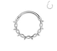 BodyAce 16G Nose Rings Septum Hoops, High Crafted Helix Hoop Daith Earrings for Women Men, Stainless Steel Conch Clickers Lip Piercing Labret Rings [Spike Chain;Hoop:10mm]