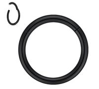 BodyAce 1pc Titanium Hoop Rings for Piercings, Helix Tragus Earrings Hoop Nose Rings 20G 18G 16G Lip Rings, Stainless Steel Sleeper Hinged Huggie Hoops (Black, 16G, Hoops:7mm)