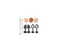 BodyAce 2 Pairs Flat Back Earring Devil Horns Ear Piercing Kits Cat Ears Tragus Piercing Black Helix Jewellery 16g Lip Rings Cute Stud Earrings for Women [Black;BL:6mm]
