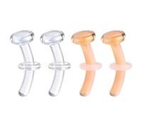 BodyAce 4Pcs Glass Piercing Retainers Nose Rings Studs 14G 16G 18G Curved Tragus Bars Cartilage Earrings Conch Helix Retainer Belly Nose Piercing Jewellery [Curved Bar;18G(1.0mm);BL:8mm]