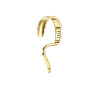 BodyAce 925 Sterling Silver Lip Rings Fake Labret Piercings, 16G Gold Real Lower Lip Studs Punk Faux Lip Cuff, Unique Design Non-Piercing Body Jewelry, Sterling Silver, no gemstone
