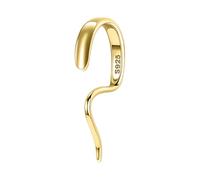 BodyAce 925 Sterling Silver Lip Rings Fake Labret Piercings, 16G Gold Real Lower Lip Studs Punk Faux Lip Cuff, Unique Design Non-Piercing Body Jewelry, Sterling Silver, no gemstone