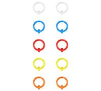 BodyAce Acrylic Segment Septum Rings, Multi Colors Circular PA Rings in 0G 2G 4G 6G 8G 12G, 5Pairs Captive Bead Rings CBR Body Piercing Jewellery Set [8G(3mm)]