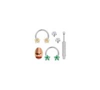 BodyAce G23 Titanium Septum Piercing Kits 16G Horseshoe Nose Rings Hoop 8mm/10mm Internally Threaded Cartilage Earrings for Rook, Tragus, Helix, Conch, Daith [D;Hoop:6mm]