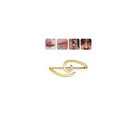 BodyAce Gold 925 Sterling Silver Bridge Piercing Jewellery 16G Niobium Spiral Rings for Lip Eyebrow Helix Cartilage Earrings Third Eye Nose Ring Hoops [B:14mm]
