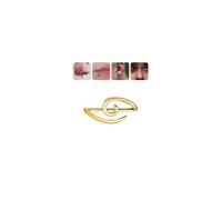 BodyAce Gold 925 Sterling Silver Bridge Piercing Jewellery 16G Niobium Spiral Rings for Lip Eyebrow Helix Cartilage Earrings Third Eye Nose Ring Hoops [B:12mm]