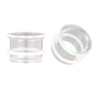 BodyAce Single Flare Ear Stretching Kit Glass Gauges for Ears Expander Rings 2G-1 inch Available for Women Men Clear Ear Plugs and Tunnel with Silicone O-Ring, Glass, no gemstone