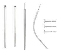 BodyAce Stainless Steel Piercing Taper, 14G 16G 18G 20G Threadless Assistant Tool Screw On Insertion Pin, Curved Piercing Stretching Kit for Ear/Nose/Belly/Lip/Eyebrow [14G(1.6mm) Mix]