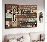 Bodyard Vintage Metal Tin Sign Jesus Cross Music Notes I Still Believe in Amazing Grace Landscape Canvas Tin Sign Poster Vintage Metal Signs for Bar Music Club Man Cave Room Wall Decor 8x12 Inch