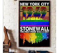 Bodyard Vintage Metal Tin Sign New York City 1969 Stonewall The First Pride was A Riot Poster Tin Sign Poster Vintage Metal Signs for Bar Music Club Man Cave Room Wall Decor 12x16 Inch