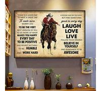Bodyard Vintage Metal Tin Sign Today is Good Day Laugh Love Live Believe Yourself Cowgirl Poster Retro Signs for Bar Music Club Man Cave Room Wall Decor 12x16 Inch