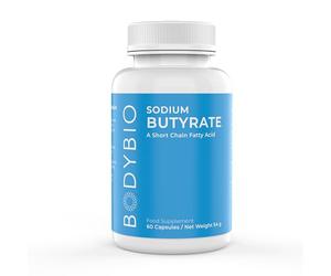 BodyBio Butyrate - Postbiotic for Gut Health, Digestive Support, Bloat, Gas & Constipation Relief, Leaky Gut Repair - Sodium + Butyric Acid Supplement for GI Wellness