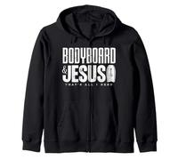 Bodyboard And Jesus Thats All I Need bodyboarding Surfing Zip Hoodie