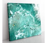 Bodyboarding in the Gold Coast Australia Modern Canvas Wall Art Print Ready to Hang, Framed Picture for Living Room Bedroom Home Office Décor, 35x35 cm (14x14 Inch)