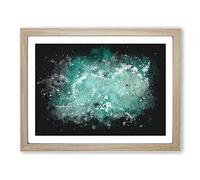 Bodyboarding In The Gold Coast Australia Paint Splash Modern Art Framed Print | A2 Oak Framed Wall Art | Ready to Hang | Modern Beach Picture | Living Room Bedroom Lounge Office