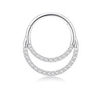 BodyBonita 16G Septum Rings Clicker 316L Stainless Steel Septum Nose Rings for Women Daith Earrings for Women Septum Jewelry Conch Daith Piercing Jewelry 14k Gold Plated/Silver 8mm 10mm, 10mm-Gold
