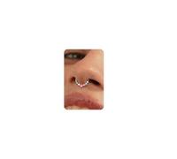 BodyBonita 16G Silver Septum Rings Jewellery - Cubic Zirconia 316L Stainless Steel Hinged Nose Rings Hoops for Women Conch Piercing Jewellery Tragus Daith Helix Cartilage Hoop 8 mm Vivid Spectrum
