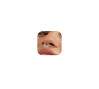 BodyBonita 16G Silver Septum Rings Jewellery - Cubic Zirconia 316L Stainless Steel Hinged Nose Rings Hoops for Women Conch Piercing Jewellery Tragus Daith Helix Cartilage Hoop 8 mm Dual Hoop Sparkle