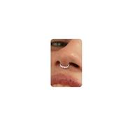 BodyBonita 16G Silver Septum Rings Jewellery - Pink Cubic Zirconia 316L Stainless Steel Hinged Nose Rings Hoops for Women Conch Piercing Jewellery Tragus Daith Helix Cartilage Hoop 8 mm Luminous Grace