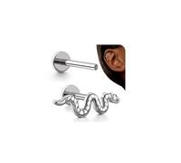 BodyBonita 16G Stud Earrings Flat Back - G23 Titanium Internal Thread Cartilage Earrings for Women Hypoallergenic CZ Stud Piercing Jewelry Tragus/Nose/Helix/Conch/Medusa/Lip/Labret 6mm 8mm, Silver