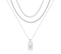 BodyBonita 2/3Pcs Layered Necklaces for Women, Dainty 16K Plated Gold Necklace Chain, Silver Boho Pendant Necklace Stack Set Adjustable Jewellery