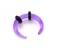 BodyBonita 2Pcs Septum Stretching Kit - 10G Acrylic Stretched Septum Pincher Taper Rings C Shape Ear Gauge Nose Cartilage Piercing Jewelry for Women Men 12mm Purple